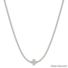 Water Resistant Silver Beaded Chain with Silver Cross 16&quot;-18&quot; Necklace