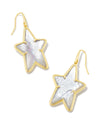 Ada Star Drop Earrings Gold Ivory Mother Of Pearl