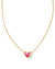 Framed Ari Heart Gold Azalea Pink Short Pendant Necklace