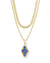 Abbie Multi Strand Necklace Gold Navy Abalone