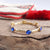 Jeweled Golden Bangle - with Faceted glass oval colorful jewels: Royal Blue