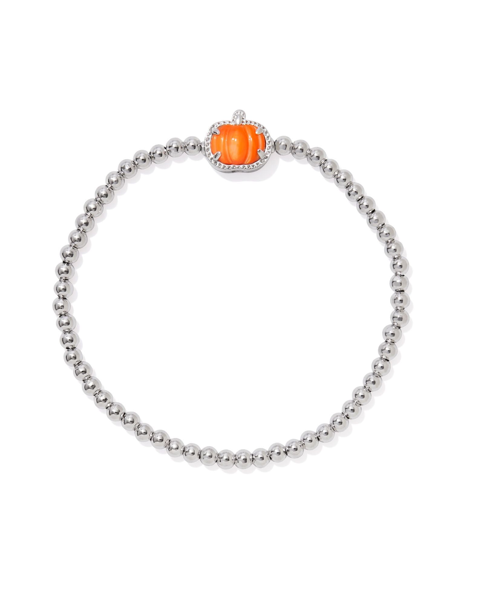 Pumpkin Silver Stretch Bracelet