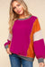 Magenta Color Block Pullover