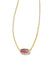 Grayson Gold Crystal Pendant Necklace in Pink Ombre