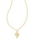 Cross Pendant Necklace Gold White Pearl