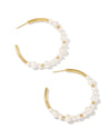Jovie Pearl Gold Hoop Earrings