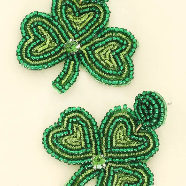 Shamrock Beaded Earrings