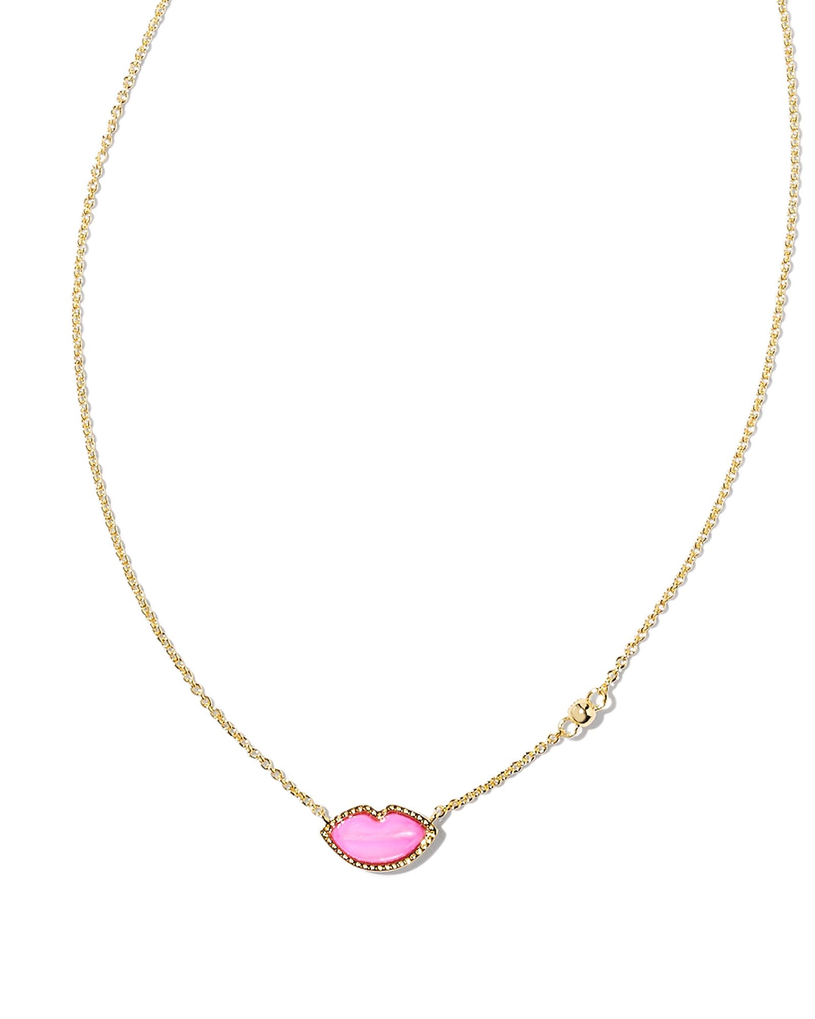 Lips Gold Pendant Necklace