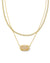 Elisa Herringbone Gold Drusy Multi Strand Necklace