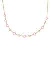 Haisley Heart Gold Strand Necklace Pink Pearlescent