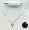 Gold Chain with Rhinestone Bubble Cross 16&quot;-18&quot; Necklace