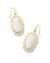 Dani Color Burst Frame Drop Earrings Gold White Mother Of Pearl