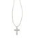 Boxed Cross Crystal Pendant Necklace Silver White Crystal