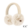 C.C. Faux Mink Fur Knitted Earmuffs - Ivory