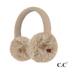 C.C. Faux Mink Fur Knitted Earmuffs - Taupe