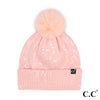 C.C. Sequin Pom Beanie