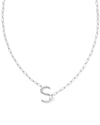 Pearl Letter S Silver Pendant Necklace