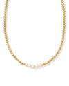 Eve Beaded Necklace Gold and Pearl