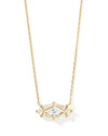 Lindy Rae Elisa Gold Pendant Necklace White Crystal