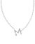 Pearl Letter M Silver Pendant Necklace