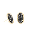 Ellie Gold Black Stud Earrings