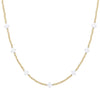 Gold Beaded with White Cross Necklace