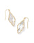 Abbie Pave Drop Earrings Gold Ivory Mother of Pearl