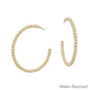 Beaded 1.7&quot; Gold Hoop Earrings