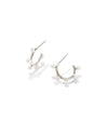 Leighton Silver Pearl Huggie Earrings