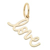 &quot;Love&quot; Cursive Script Charm in Shiny Gold