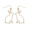 Easter Rabbit Shaped Earrings: Gold