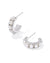 Krista Huggie Earrings Silver White Pearl