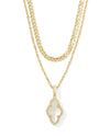 Abbie Multi Strand Necklace Gold Ivory Mother of Pearl