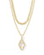 Abbie Multi Strand Necklace Gold Ivory Mother of Pearl