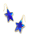 Ada Star Drop Earrings Gold Cobalt Blue Illusion