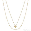 Water Resistant Gold Layered Beaded and Gold Cross 16&quot;-18&quot; Necklace