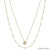 Water Resistant Gold Layered Beaded and Gold Cross 16"-18" Necklace