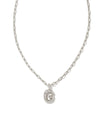 Crystal Letter G Silver Pendant Necklace