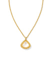 Framed Kendall Pendant Necklace Gold Mother Ivory of Pearl