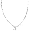 Pearl Letter J Silver Pendant Necklace