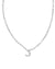 Pearl Letter J Silver Pendant Necklace