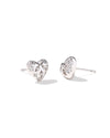 Holland Silver Stud Earrings White Crystal