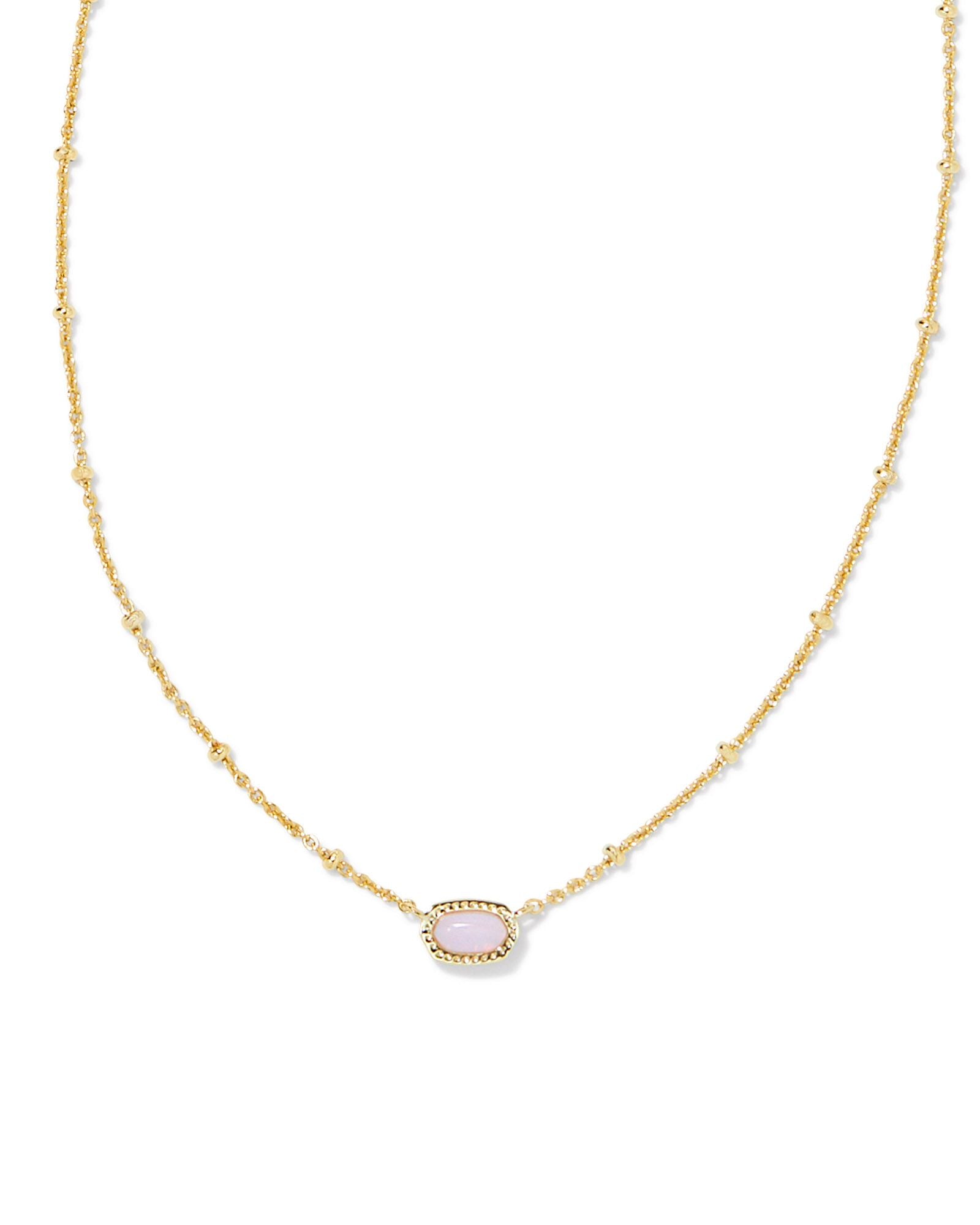 Mini Elisa Necklace Gold Pink Opalite Crystal