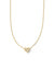 Holland Gold Heart Pendant Necklace White Crystal