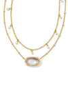 Elisa Pearl Multi Strand Necklace Gold Ivory Mother Of Pearl