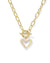 Ari Heart Gold Mother of Pearl Enamel Chain Necklace