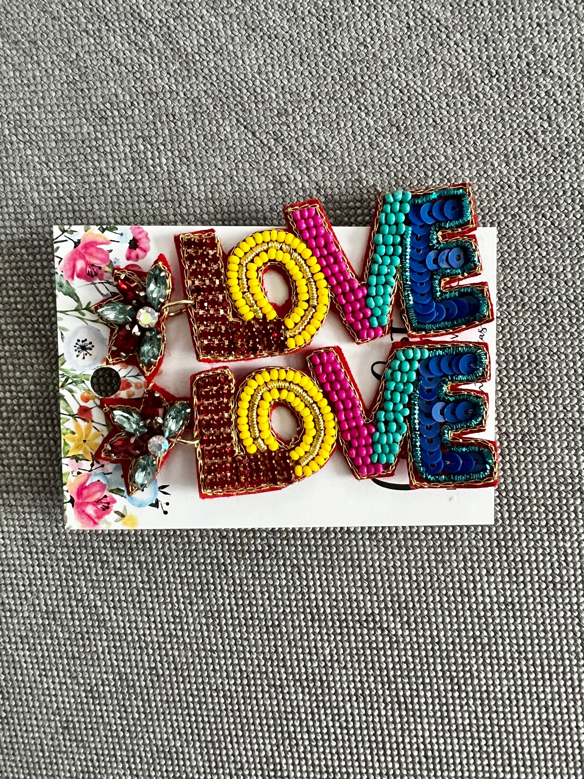 Beaded Love Earrings