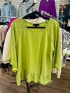 Avocado 3/4 Sleeve Dotty Top