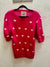 Hot Pink Short Sleeved Heart Sweater