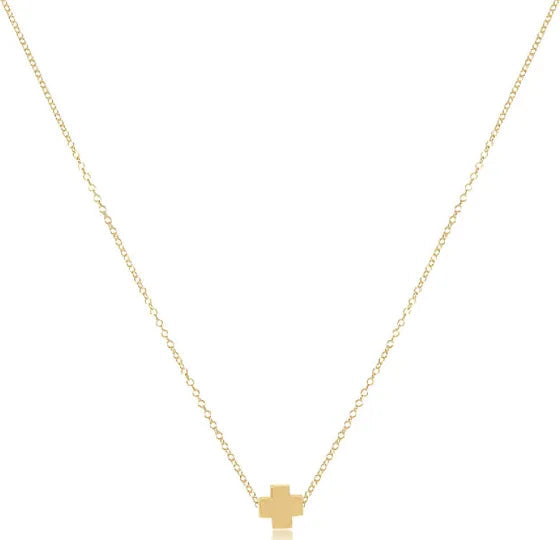 16" Gold Necklace - Gold Signature Cross